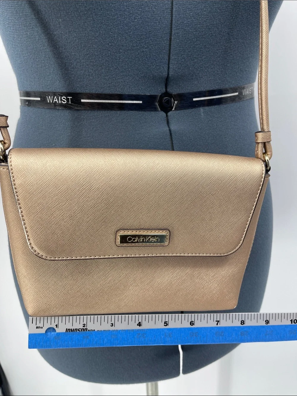 Calvin Klein Metallic Gold/brown Crossbody Shoulder Bag NWOT